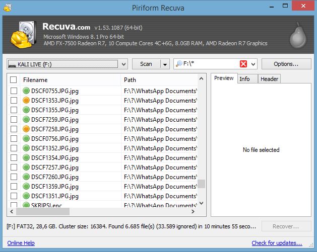 mengembalikan file yang terhapus di flashdisk