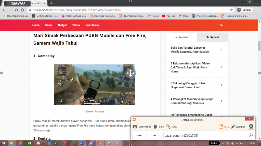 screenshot di laptop