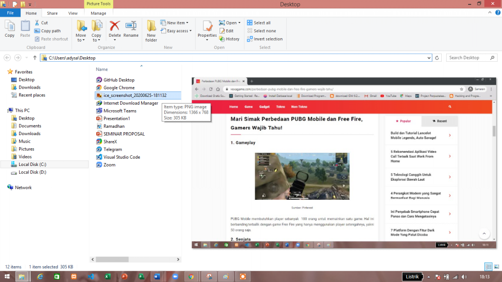 cara screenshot di laptop