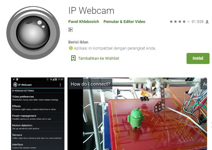 webcam laptop dengan smartphone