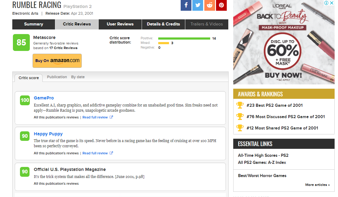 Nilai Game Rumble Racing di metacritic.com