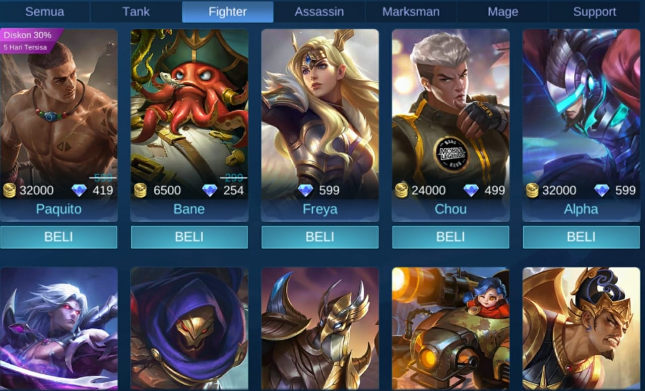 6 Role Mobile Legends