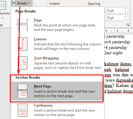 Cara Membuat Halaman Breaks di Microsoft Word