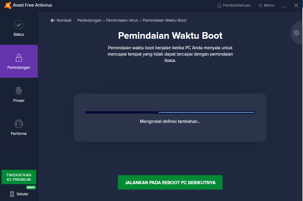 cara scan virus dengan avast