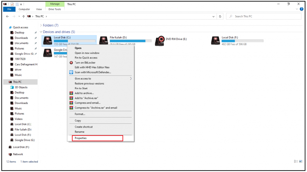 Cara Defragment Hardisk Windows 10