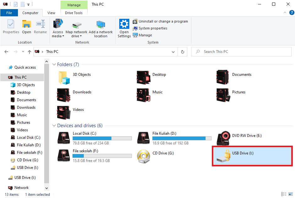 password pada flashdisk