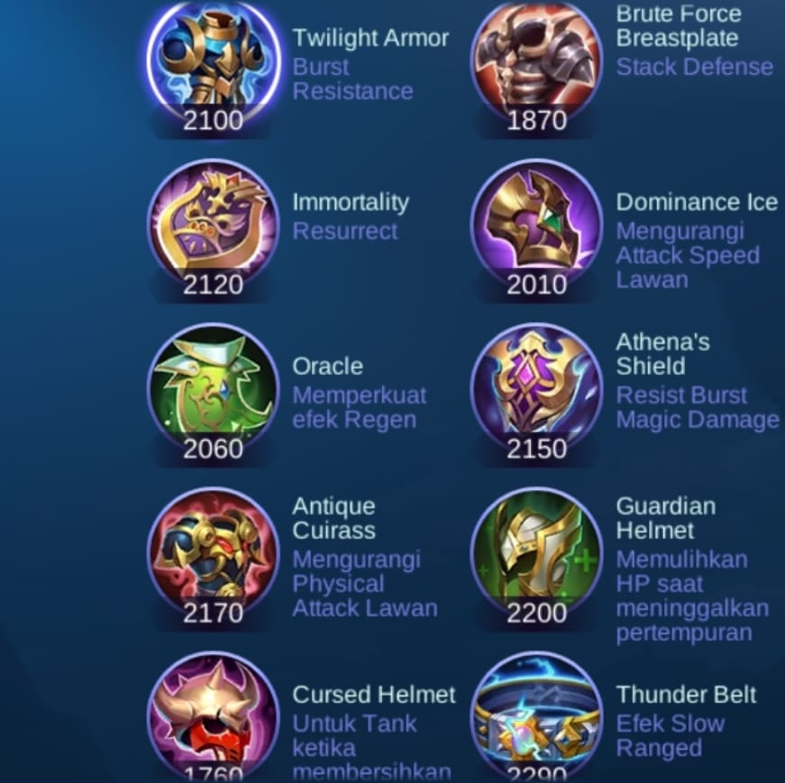 Kenalan dengan Item Mobile Legends, Defense
