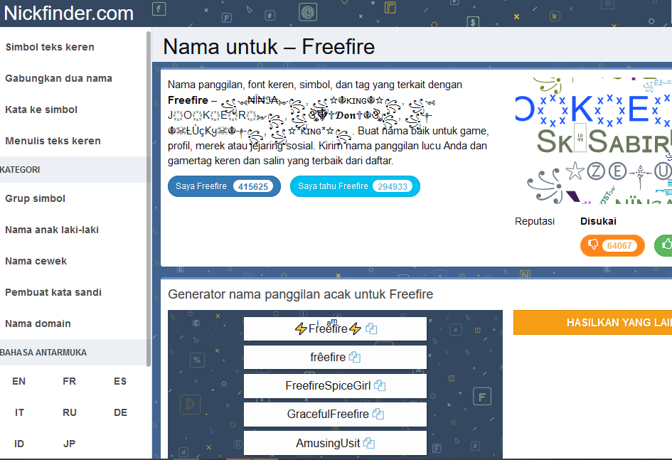 Cara dan Tips Pilih Nama Free Fire