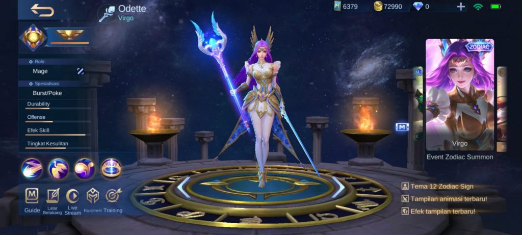 Urutan Skin Zodiac 2020 Mobile Legends : Odette