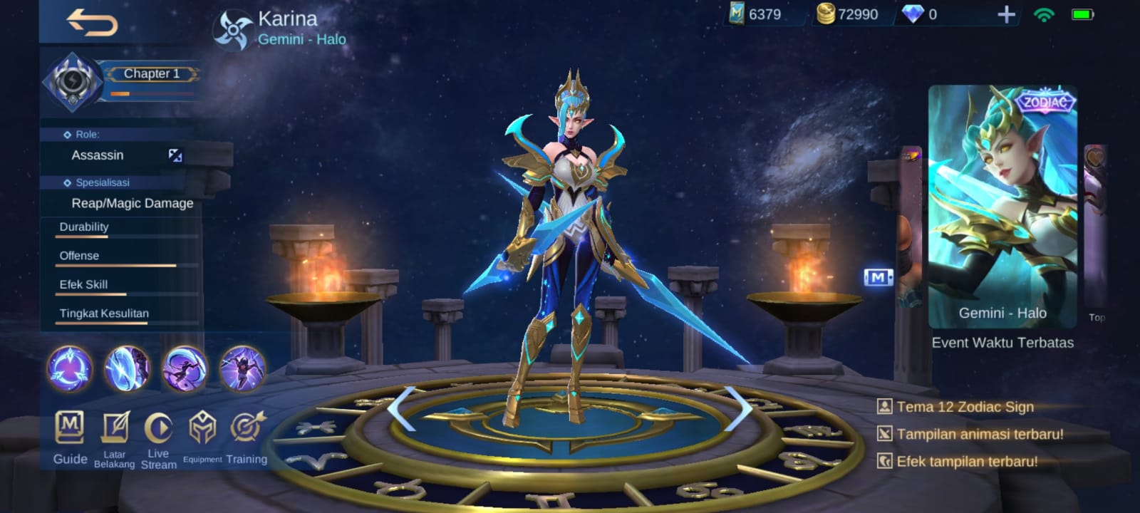Urutan Skin Zodiac 2020 Mobile Legends : Karina