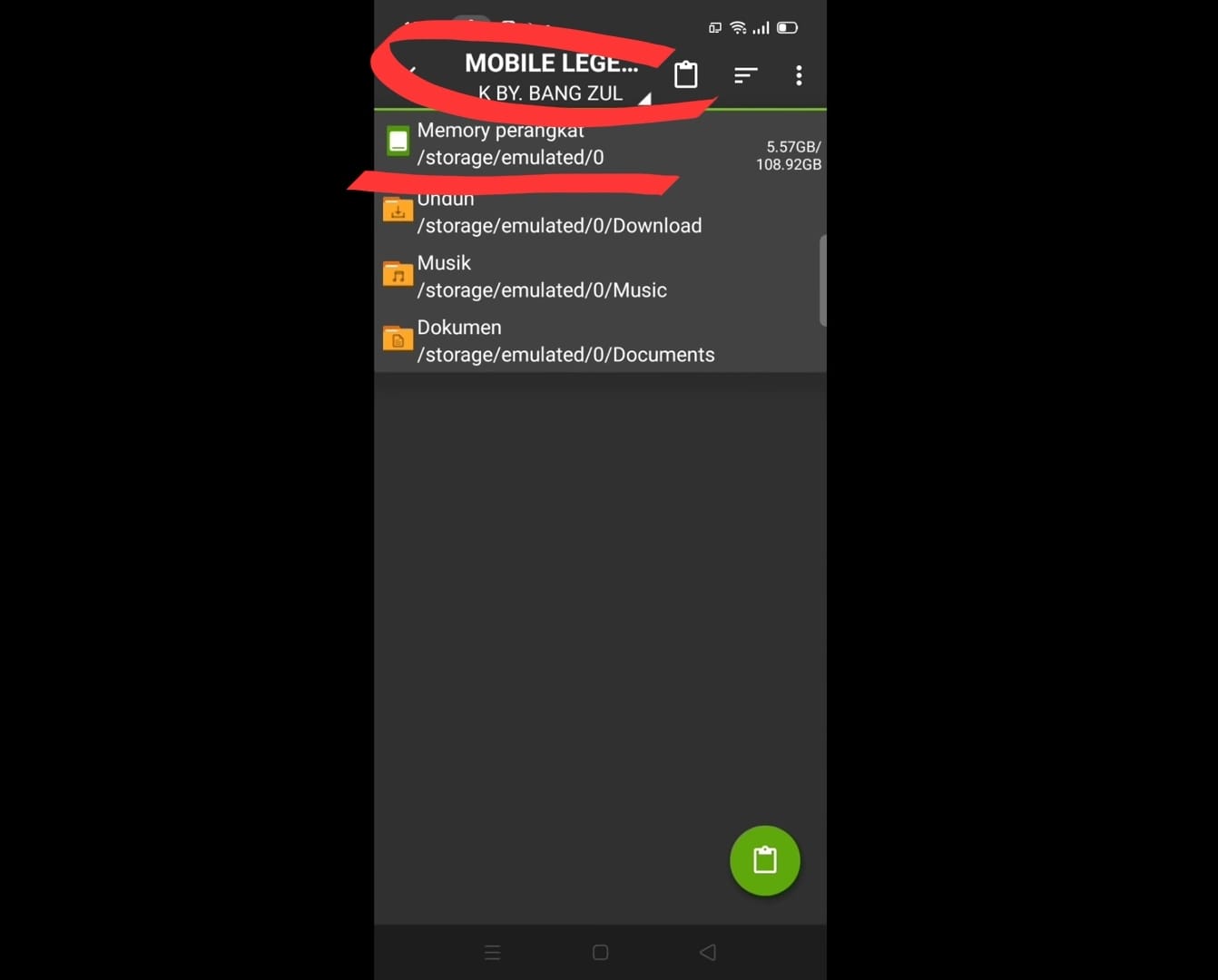 Pilih bundaran merah terlebih dahulu