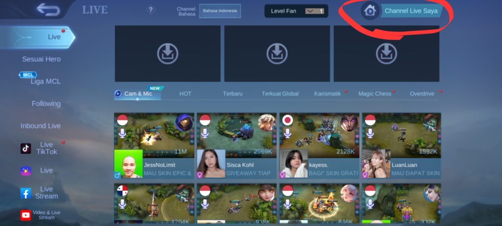 Cara Live Streaming MLBB di Facebook