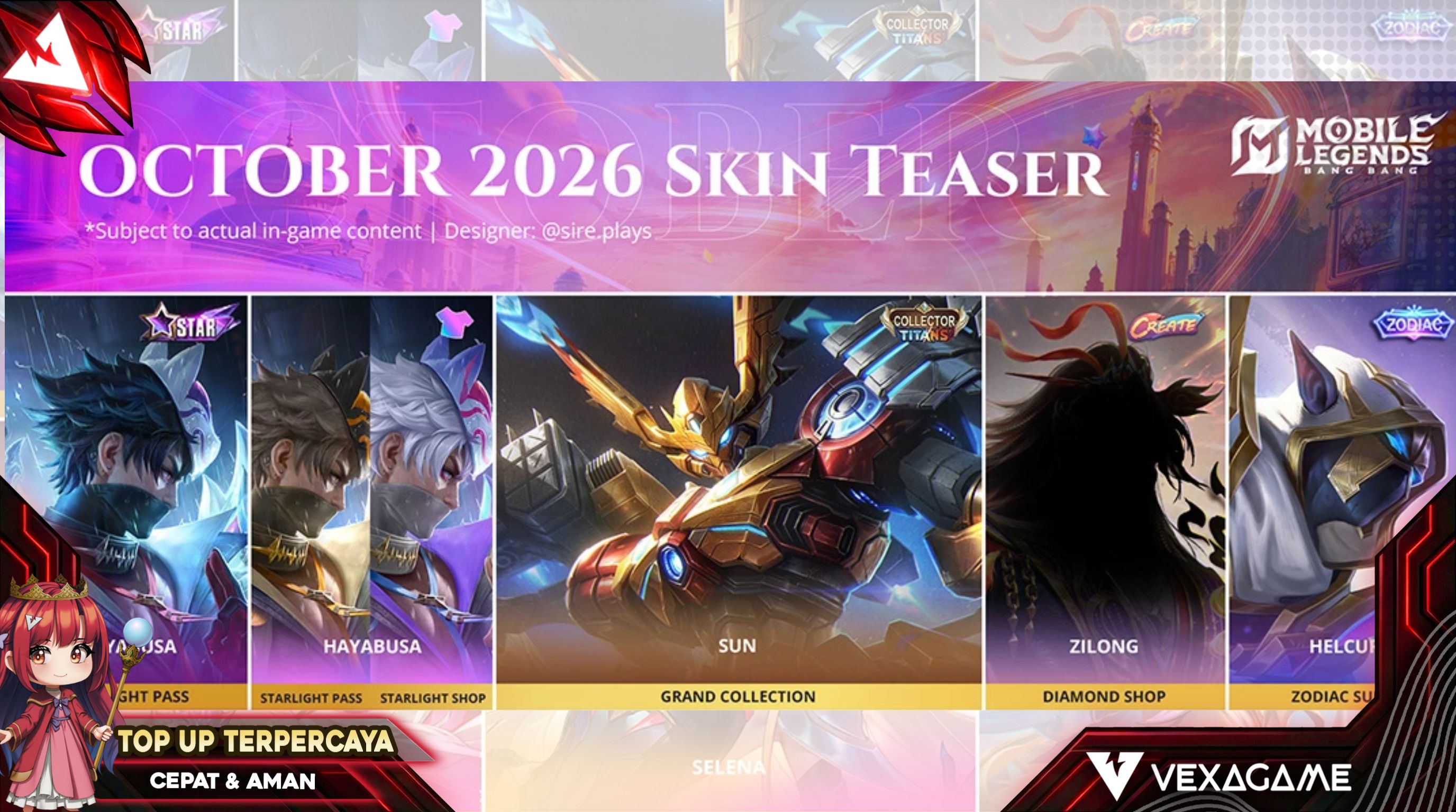 Bocoran Resmi Skin Mobile Legends Oktober 2026: Tampilan Anyar Hayabusa ...