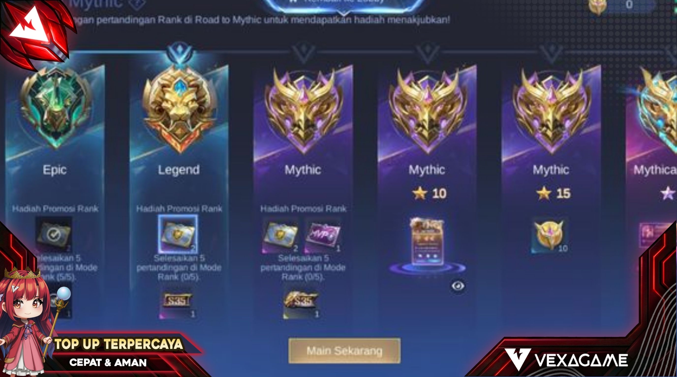 Penjelasan 7 Sistem Rank ML Terbaru, Lengkap dengan Hadiahnya! - VexaGame